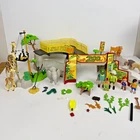 Playmobil Zoo Safari Animal Lot - Giraffes Elephant Lion Tiger Figures & Parts Used. Price: $79.97.