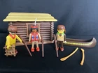 Playmobil 3397 Trackers W/ Canoe, Rifles And 7098 Hunting Blind Shed Log Cabin Used. Price: $64.99.