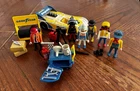Vintage Playmobil Racing Team Race Car Set #3738 W/6 Figures Used. Price: $25.00.