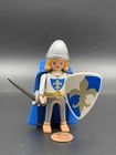 Playmobil Knight - Medieval Figure 4547 Blue Prince Fleur De Lis Gold Shield Used. Price: $11.50.