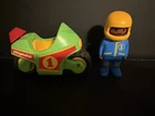 Playmobil 1-2-3 #6719 Motorbike And Rider Green Ages 1/2+. No Box**see Below** Used. Price: $9.00.