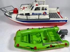 Vintage Playmobil Geobra Boat Search And Rescue Arilane 3941 & Green Raft 3042 Used. Price: $34.00.