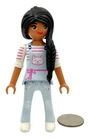 Playmobil Woman Ethnic W/ Side Braid Blue Overalls Cat Picture R18 Used. Price: $5.85.