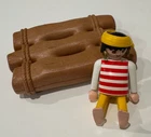 Playmobil 3862 Shark Attack Pirate Raft Ship Yellow Pants Red White Stripe Gold Used. Price: $9.96.