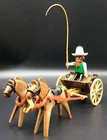 Playmobil Horse Drawn Wagon Americana Medieval & Whip Hat Bag H2O W33 Used. Price: $23.76.