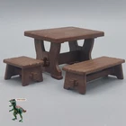 Playmobil Medieval Dining Set-wood-colored Table And Chairs-castle-cabin Used. Price: $6.33.