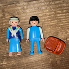 Vintage Geobra Playmobil Accessories Lot: Basket + Boy And Girl Figures Used. Price: $7.00.