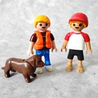 Playmobil Boy Child Figure X2 Dog Dachshund Pet Animal B16 Aa Used. Price: $6.59.