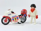 Vintage Playmobil Pirelli Uvex Motorcycle, #3303, Complete, West Germany Used. Price: $14.00.