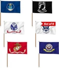 8X12 Armed Forces 4 Branches + Usa Military Wooden Stick Flag Set 100D New. Price: $22.88.