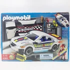 Playmobil Race Car Repair Shop And With Headlights Set #4365 Complete Used. Price: $89.99.