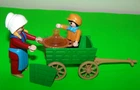Playmobil Victorian 5501 Farmer's Wife, Son Wagon Basket W/ Wine Carboy Jug Cart Used. Price: $17.99.
