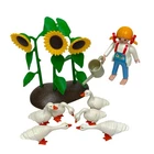 Playmobil 3825-FARM Girl-occupied Geese-sunflower-farmer-ranch Used. Price: $34.99.