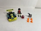Playmobil Go Kart Racer #9322, Complete With Accessories No Carrying Case Used. Price: $7.95.