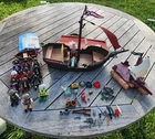 Vintage 89' 08' 15' Playmobil Pirate Ships Large Lot Crew Cannons Guns Flags Etc Used. Price: $69.00.