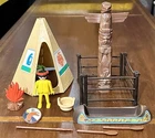 Playmobile Native American Set #2960 Geobra 1980 -near Complete Used. Price: $59.95.