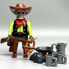 Playmobil Skeleton Cowboy Western Ghost Male Adult Figure Hat Gun Rifle 4665 Htf Used. Price: $19.99.
