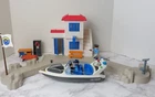 Playmobil Figures Policemen Harbor Station And Speed Boat 5128 Used. Price: $60.00.