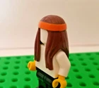 Lego Minifigure Native Hair Long Red Brown Orange Headband Hippie Costume Wig Used. Price: $19.99.
