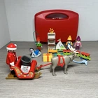 Playmobil 5956 Christmas Set Santa Sleigh Snowman Elf Reindeer Case Incomplete Used. Price: $21.74.