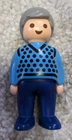 Playmobil 6631 - 1.2.3 123 Grandpa Figure Blue Sweater Gray Hair 1990 Used. Price: $7.27.