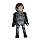 Playmobil Geobra Boy Figure 1997 Gray Black Uniform Vintage Face Paint Toy Used. Price: $11.99.
