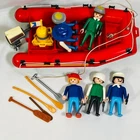 Vintage 3772 Playmobil Motor Boat Raft W/ Oars 1974 Geobra 6 Male People Figures Used. Price: $37.40.