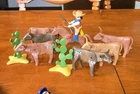Vintage Playmobil 3749 Longhorn Cowboy Wrangler, 6 Cattle, 2 Cactus Used. Price: $59.99.