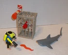 Vintage Playmobil Deep Sea Diver Cage Shark #4500 Used. Price: $18.00.