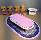 Playmobil 5145 Royal Banquet Dining Room (incomplete Set) Chairs Table Rug Cart Used. Price: $28.00.