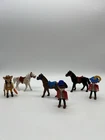 Vintage Geobra Playmobil Horse Figure Mixed Lot Of 6 Brown Black Knabstrupper Used. Price: $21.97.