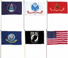 12X18 Armed Forces 4 Branches + Usa Military Wooden Stick Flag Set New. Price: $22.22.