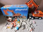 Playmobil 3472 Construction Excavator Backhoe Lot Set Road Crew Workers Used. Price: $59.99.