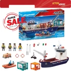 Playmobil 70769 Cargo Ship With Boat Action Heroes New Sealed Box. Price: $268.00.