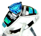 Hot!! London Blue Topaz & Fire Opal Inlay 925 Sterling Silver Ring Sz 6789 New. Price: $35.00.