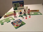 Playmobil Soccer 4701 With Bonus Player, Key Chain Figure, Extra Balls Used. Price: $14.00.
