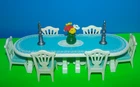 Vtg Playmobil 5339 White & Blue Table 6 Chairs Lot Victorian Wedding Reception Used. Price: $21.99.