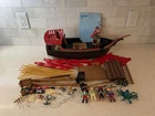 1978 Playmobil 5736 4424 Blackbeard's Pirate Ship Figures Extras Instructions Used. Price: $90.00.