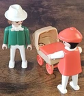 Vintage Playmobil Family #3592 Mom, Dad, Baby And Stroller Used. Price: $15.00.