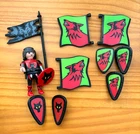 Playmobil Wolf Knights Castle Shields + Flags 4440 Medieval Soldier Figure Lot Used. Price: $16.00.