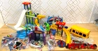 Lot Retired Playmobil Sets: 10 - School Bus, Water Park, Space Ride.... Euc Used. Price: $165.00.