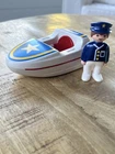 Playmobil 123 Coastal Search Rescue Toy 6720 Police Boat Bath 2002 Retired Vtg Used. Price: $15.99.