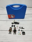 Playmobil #5891 Police Motorcycle Robber Carrying Case Set Retired Preowned Used. Price: $16.99.