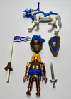 Playmobil 4430 Golden White Blue Knight On Horse 30TH Anniversary Set - No Box Used. Price: $24.95.