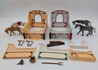 Playmobil Lot 5108 5110 Stable Horses Dog Halter Bucket Pitchfork Wall Pieces Used. Price: $14.99.