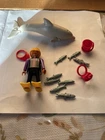 Vintage Playmobil 3649 Lot: Dolphin With Trainer, 8 Fish, Bucket, Visor See Pic Used. Price: $10.39.
