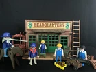 Playmobil 3419 Fort Randall Western Cavalry Headquarters, Figures, Rifles Cannon Used. Price: $89.99.
