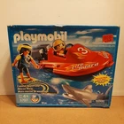 Playmobil 5797 Coastal Search And Rescue Boat Surfboard Shark Floats New In Box. Price: $17.99.