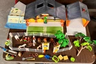 Vintage Playmobil 3120 Barn W/horses, People, Accessories Etc Used. Price: $69.00.