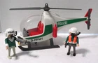 Vintage Playmobil Fire Police Polizei Helicopter Used. Price: $20.00.